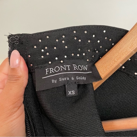 Front Row by Sara & Goldy Beaded Black Tea Length Formal Dress Size XS - Picture 10 of 15